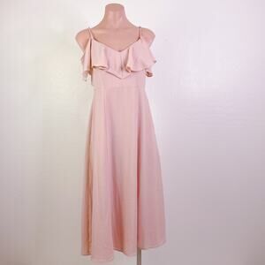 Show Me Your Mumu Camilla Ruffle Dress Blush Fairy Whimsical Feminine Pink S NWT